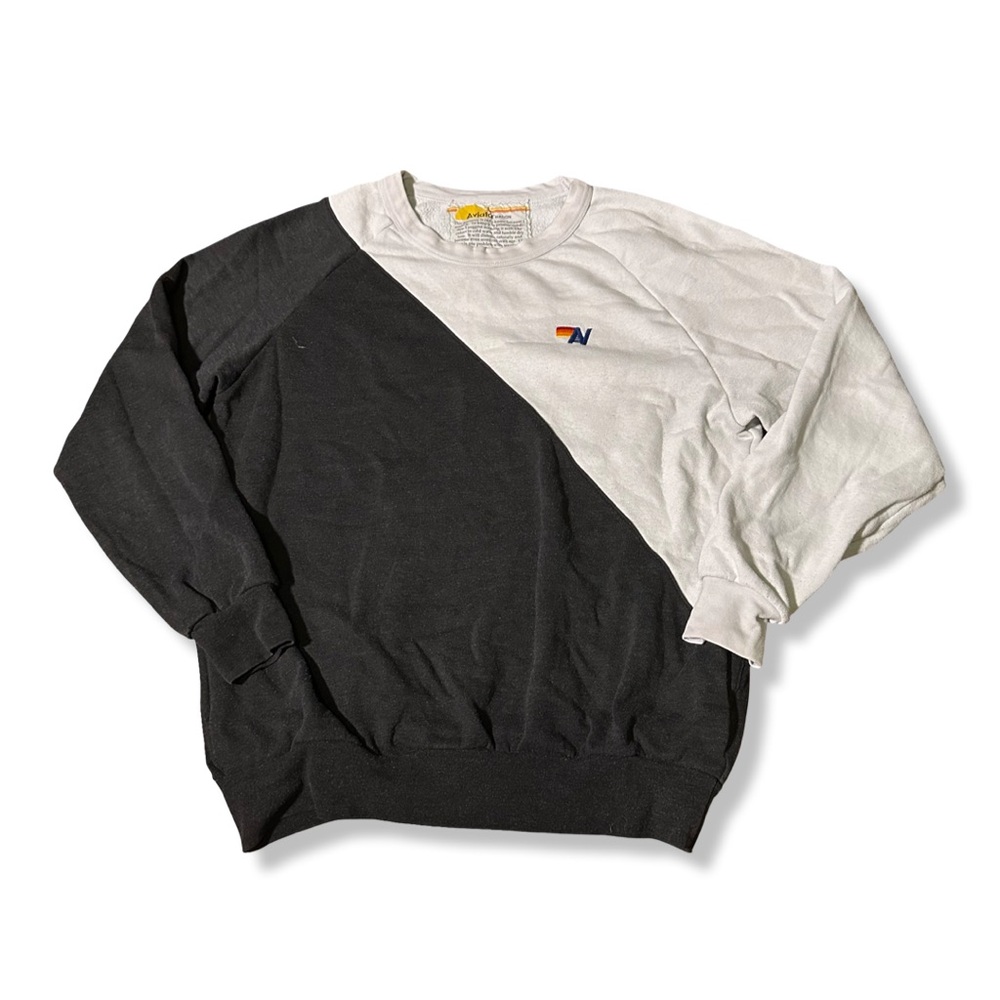 Aviator Nation Black White Pullover Size Large Black White Color block
